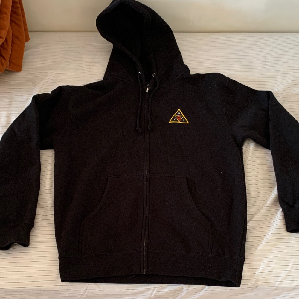 HUF Black Zip Up Sweater